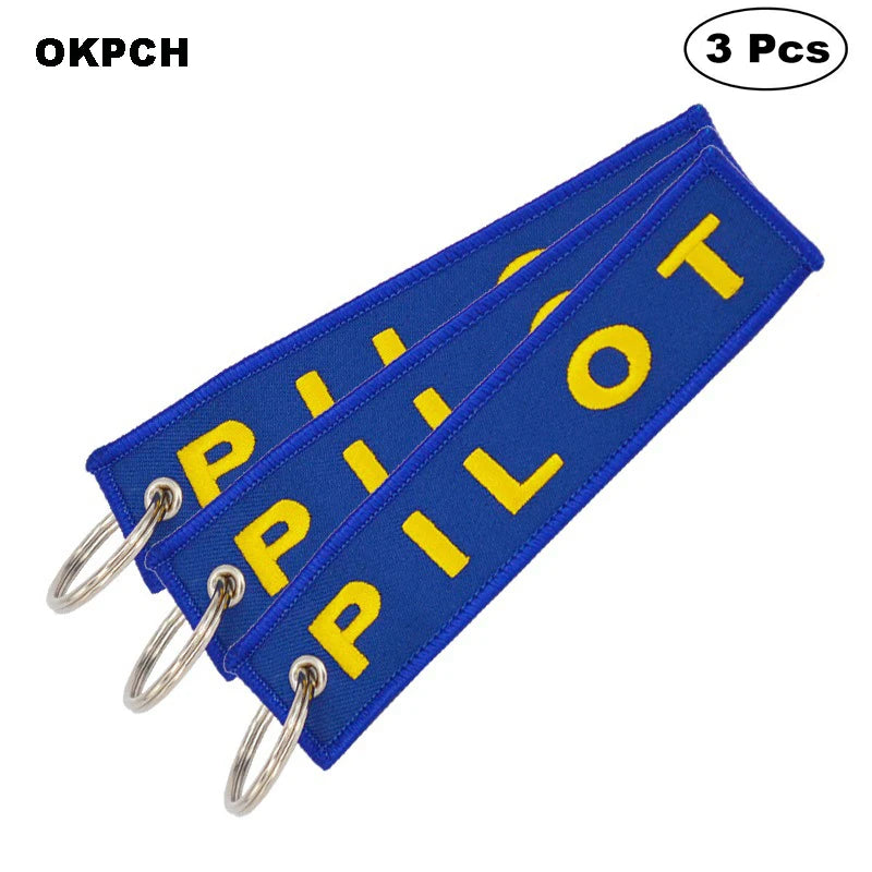 3-teiliges Schlüsselanhänger Set Bestickte Metallanhänger für Autos Motorräder