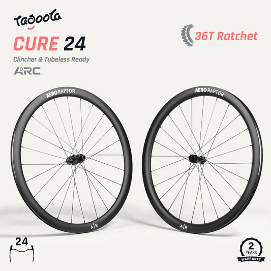 Tagoola Cure 24 Carbon Road Wheelset 700C Disc Brake für Rennräder