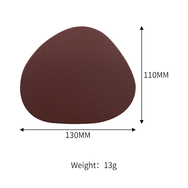 Set aus runden Tischsets und Untersetzern aus Kunstleder hitzebeständig