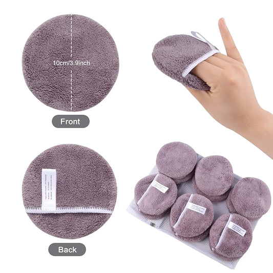Wiederverwendbare Mikrofaser Make-up Entferner Pads 6er Set