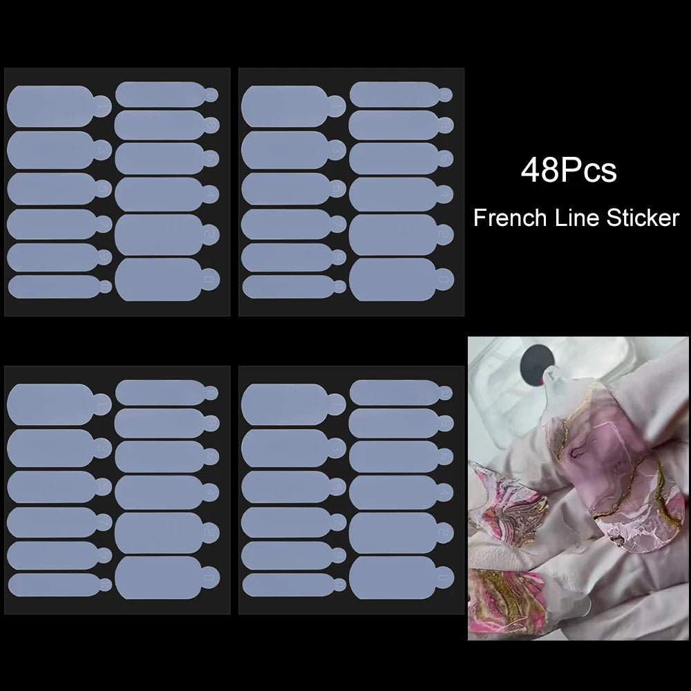 48er Set weiche Silikonpads für französische Nägel Maniküre