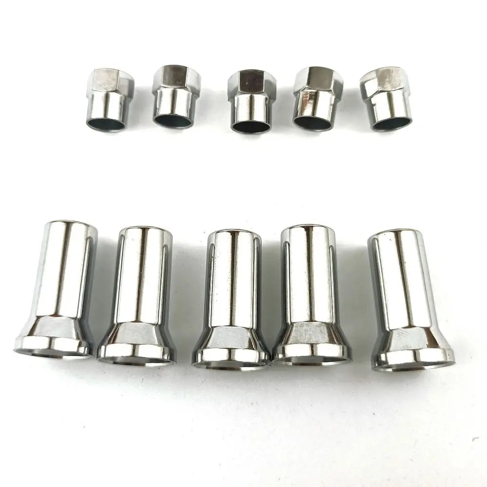 10er Satz Reifenventil Kappen TR413 TR414 Hex Caps Chrom für Auto