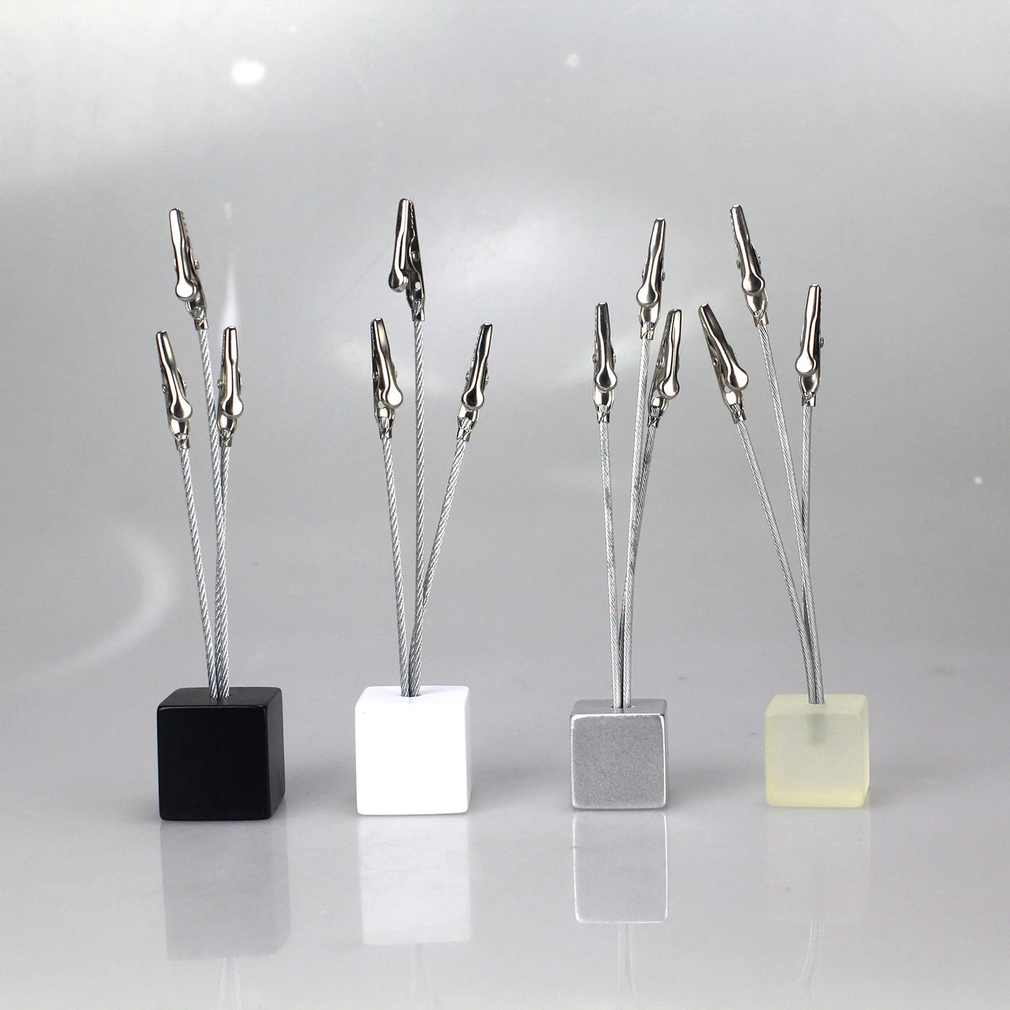 3-Draht Memo Clip Würfel Design Notizkartenhalter Schreibtisch Büro