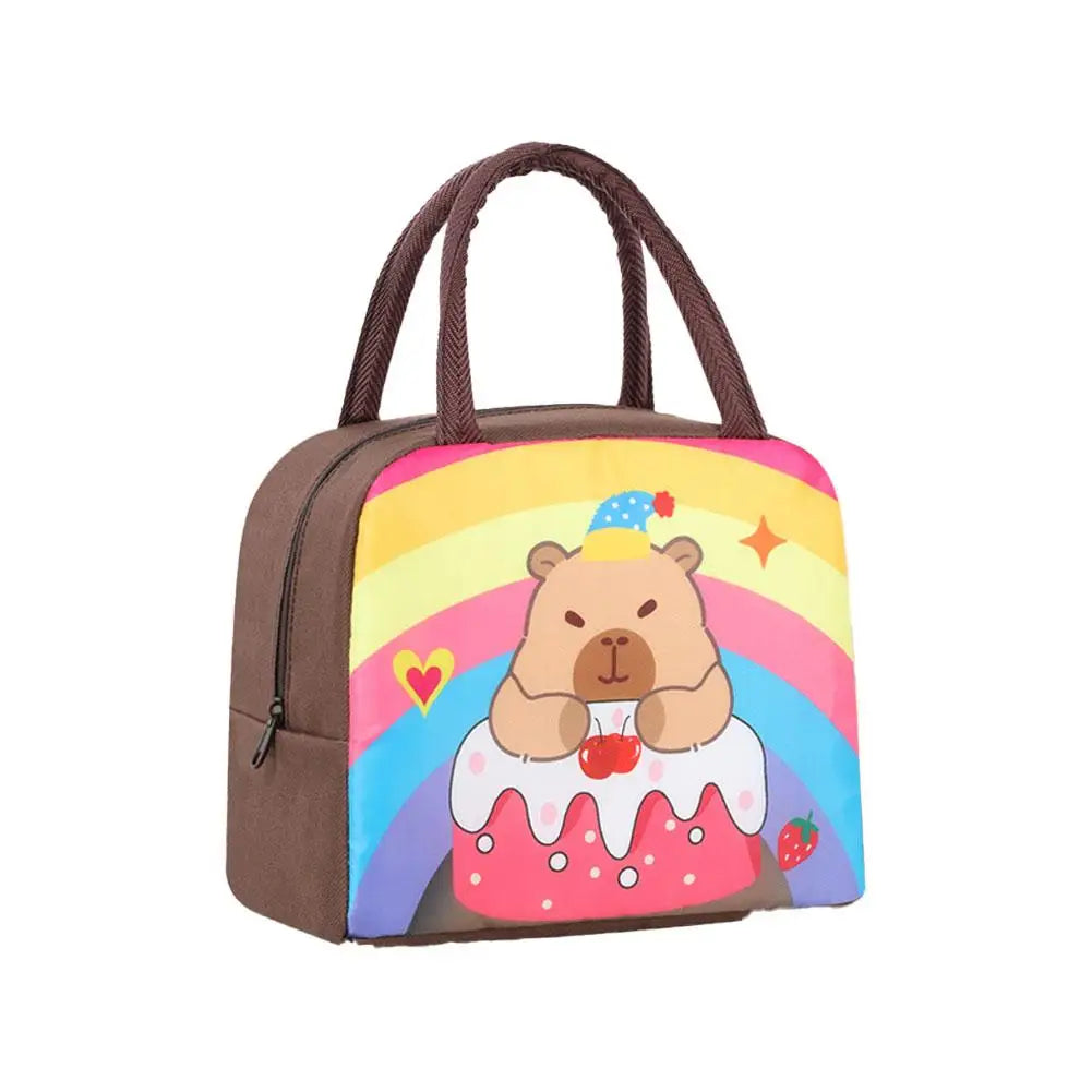 Isolierte Lunchtasche mit lustigem Cartoon Motiv fuer Kinder