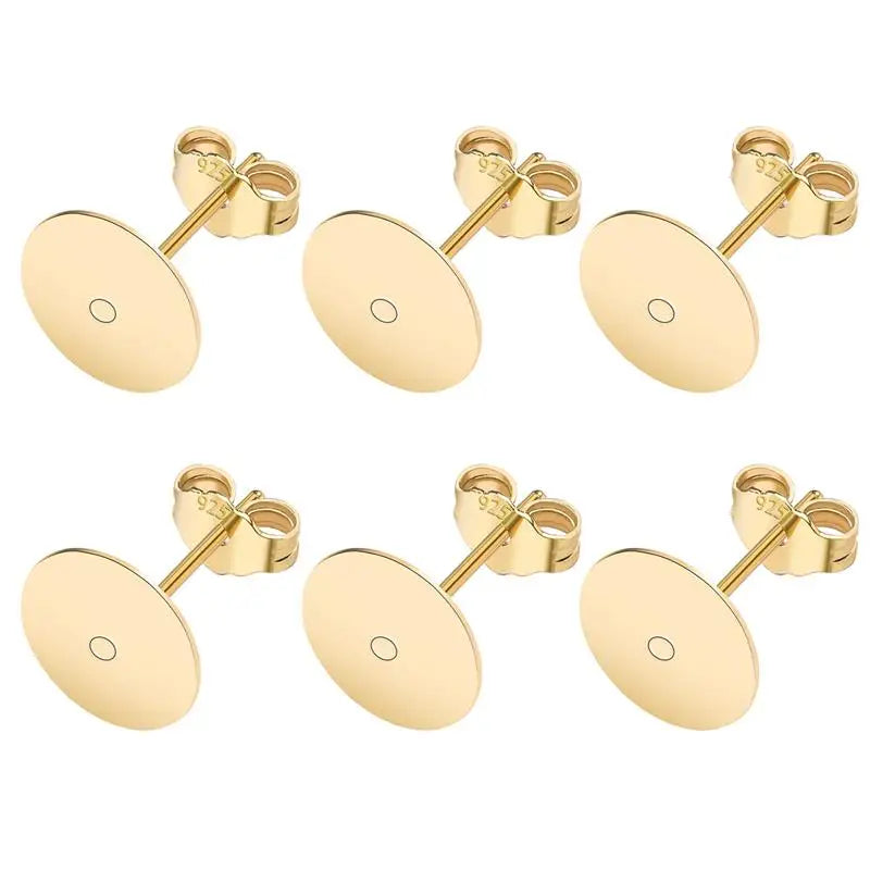 50 teiliges Set Silber Überzogene Ohrring Bolzen Basis für DIY Schmuck