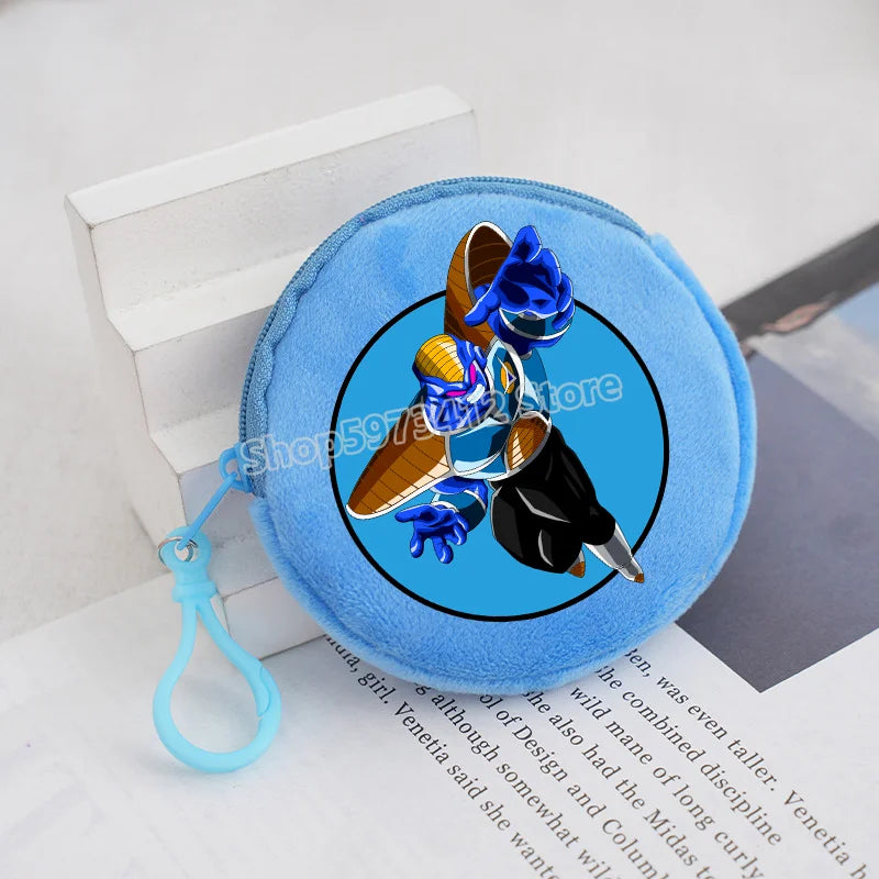 Plüsch Mini Geldbörse mit Reißverschluss rund Cartoon Schlüsselanhänger