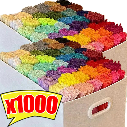 Bunte Plüsch-Stäbchen 30cm 1000 Stück DIY Bastelset für Kinder