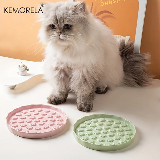 Keramik langsam fressender Napf mit Pfoten Design für Haustiere