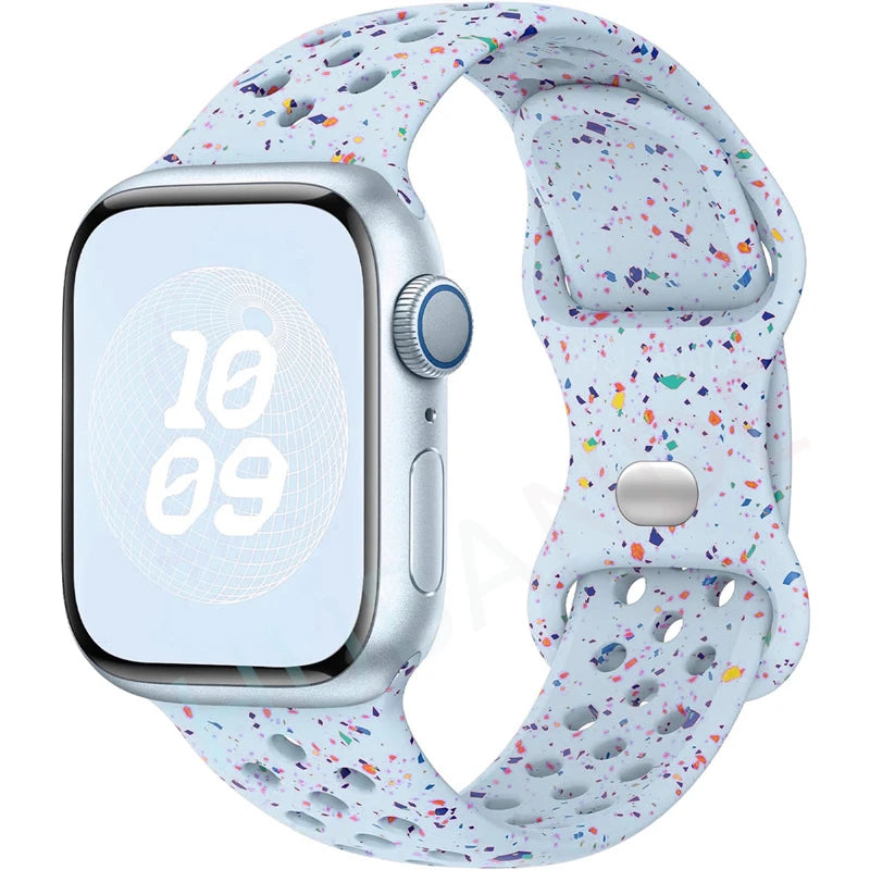 Sportliches Silikonarmband kompatibel mit Smartwatch 38-49 mm Modelle