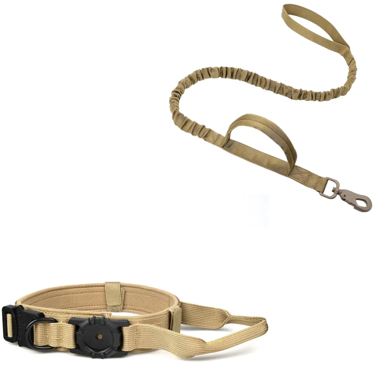 Taktisches Hundehalsband mit AirTag Halter und Griff für Sicherheit