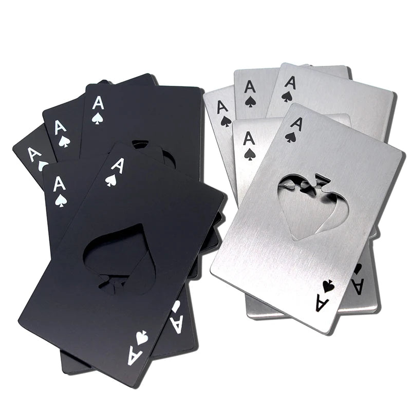 10er Set Edelstahl Poker Karte Flaschenöffner und Dosenöffner-Yabubest - Home & More