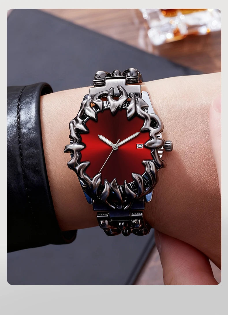 Sportliche Herrenuhr mit Edelstahl Armband und Quarzwerk