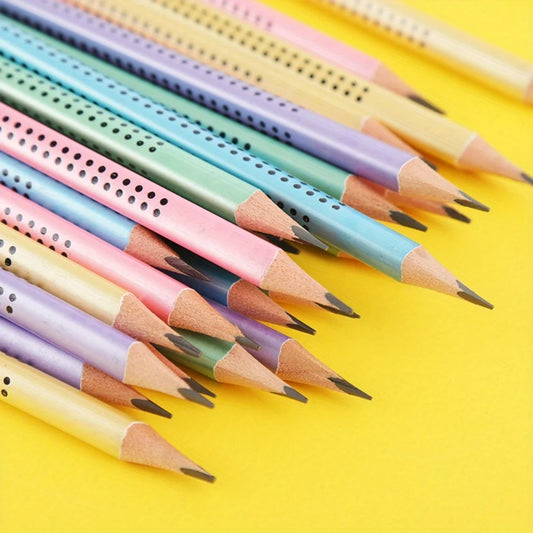 Set mit 30 farbigen dreieckigen HB-Bleistiften für Grundschüler