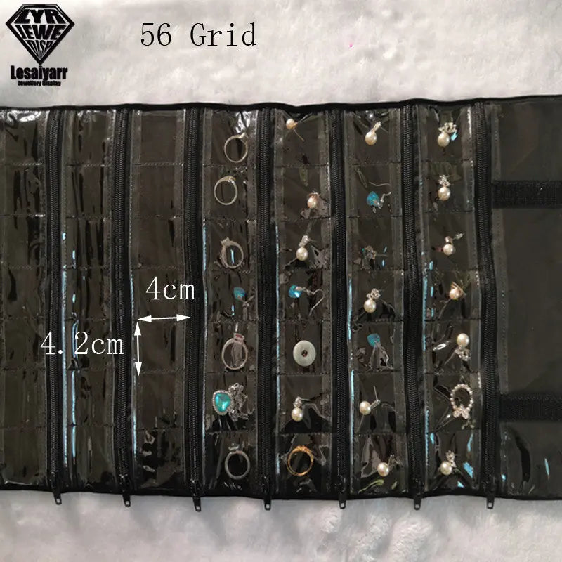 Faltbarer Schmuck Organizer aus Samt mit Reißverschluss für Reisen