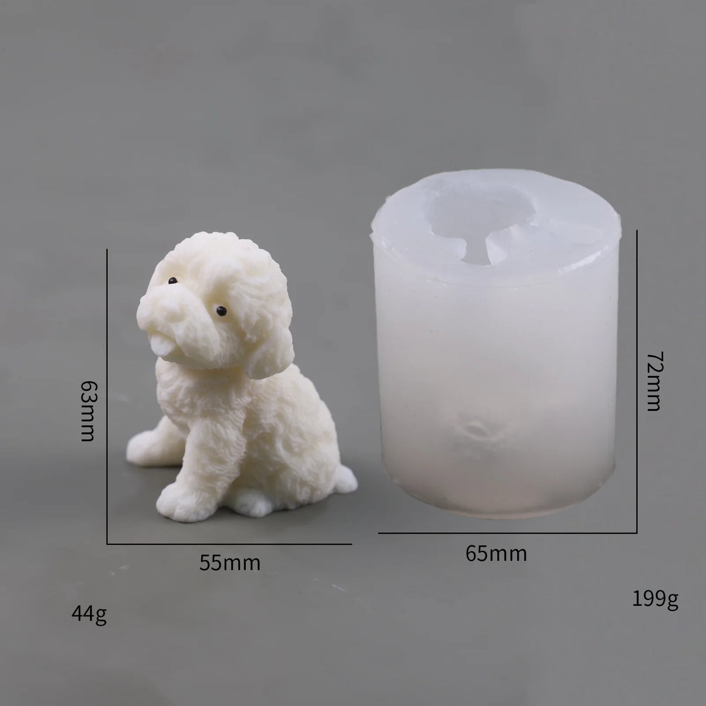 Niedliche Hundekerze in Silikonform – 3D Tier Statue