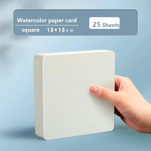 Profi-Aquarellpapier 300g/m², 25 Blatt rund - quadratisch – perfekt für Künstler