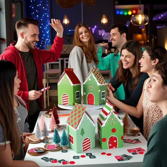 12er Set Weihnachtsgeschenkboxen in Hausform für festliche Anlässe