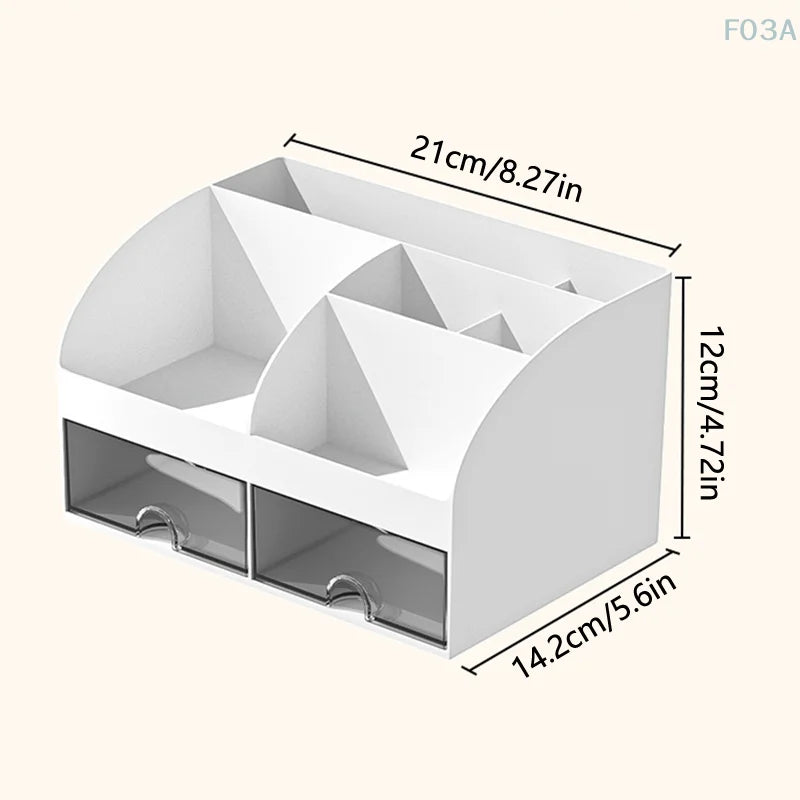Desktop Organizer mit Schubladen Kunststoff Schreibtisch Make-up Aufbewahrung