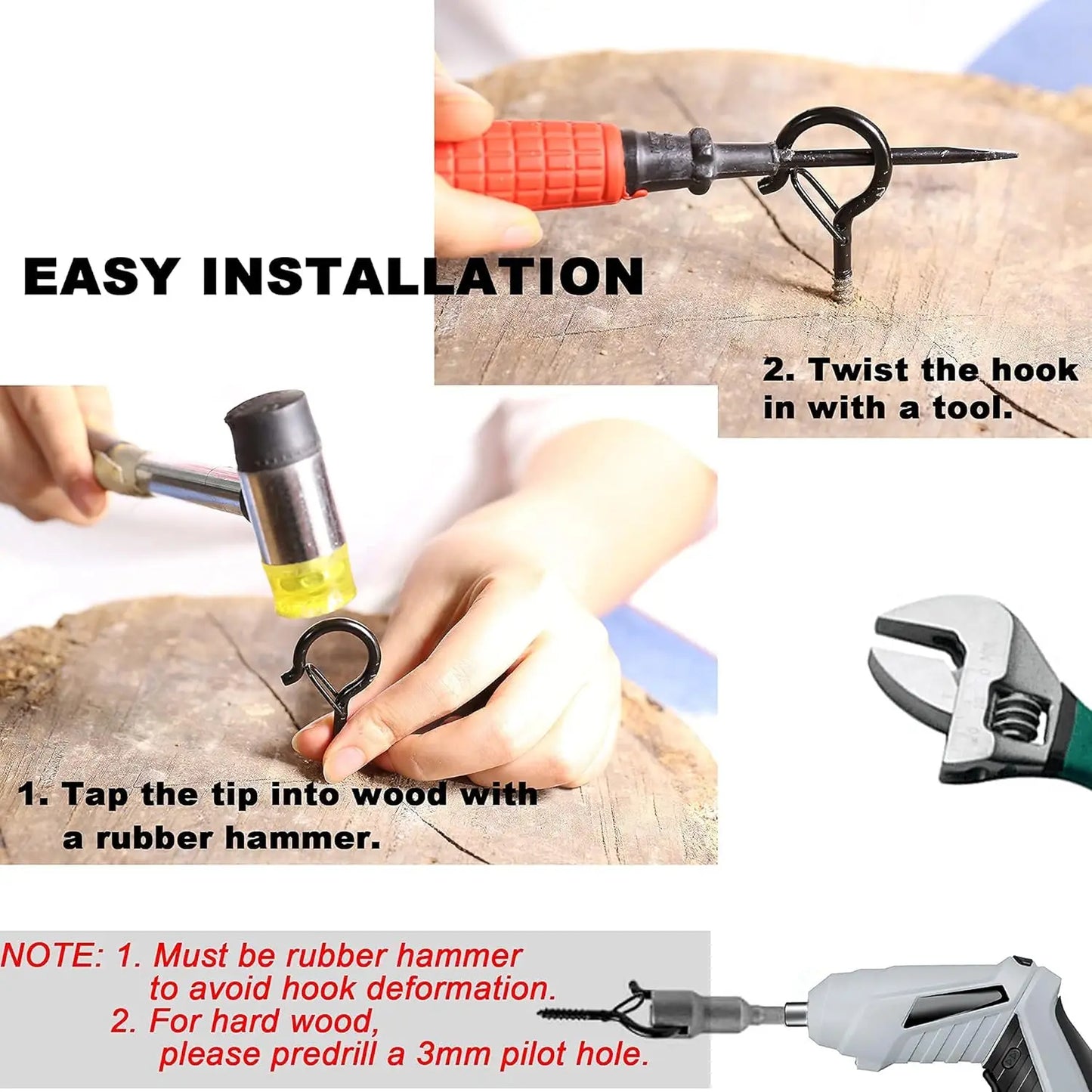 20er Set Robuste Schraubhaken 5.6cm für Pflanzen Lichterketten