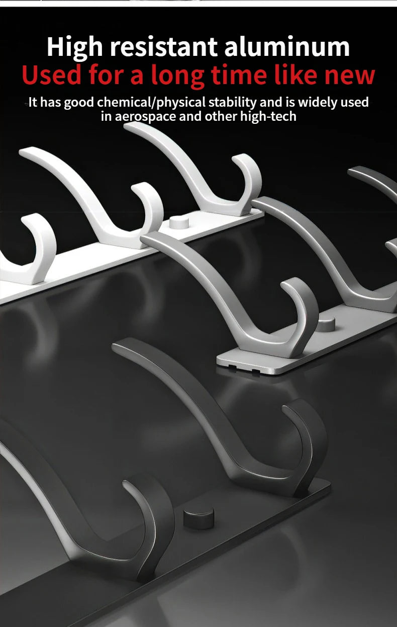 Kleiderhaken ohne Bohren – 6er Set Wandhaken Aluminium-Yabubest - Home & More