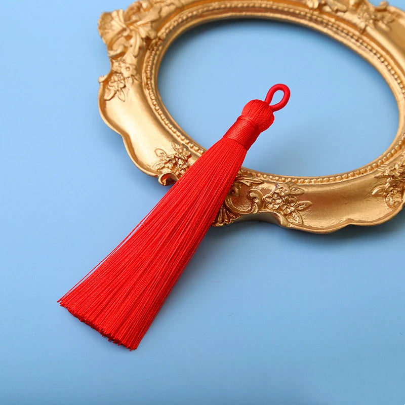 10er Set 8cm Seiden-Quasten zum Basteln für Schmuck - Lesezeichen