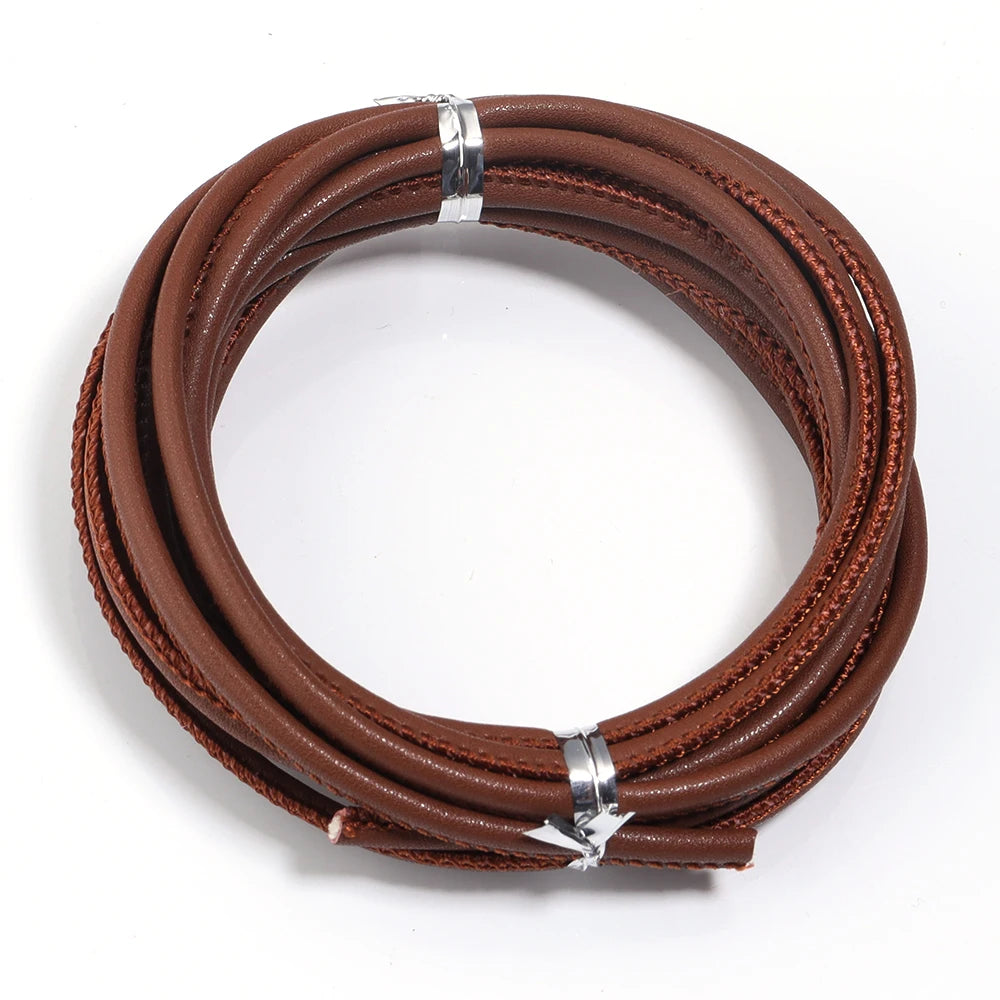 5 Yards 3mm Bunte Runde Schaffell Leder Schnüre für DIY Dekoration-Yabubest - Home & More