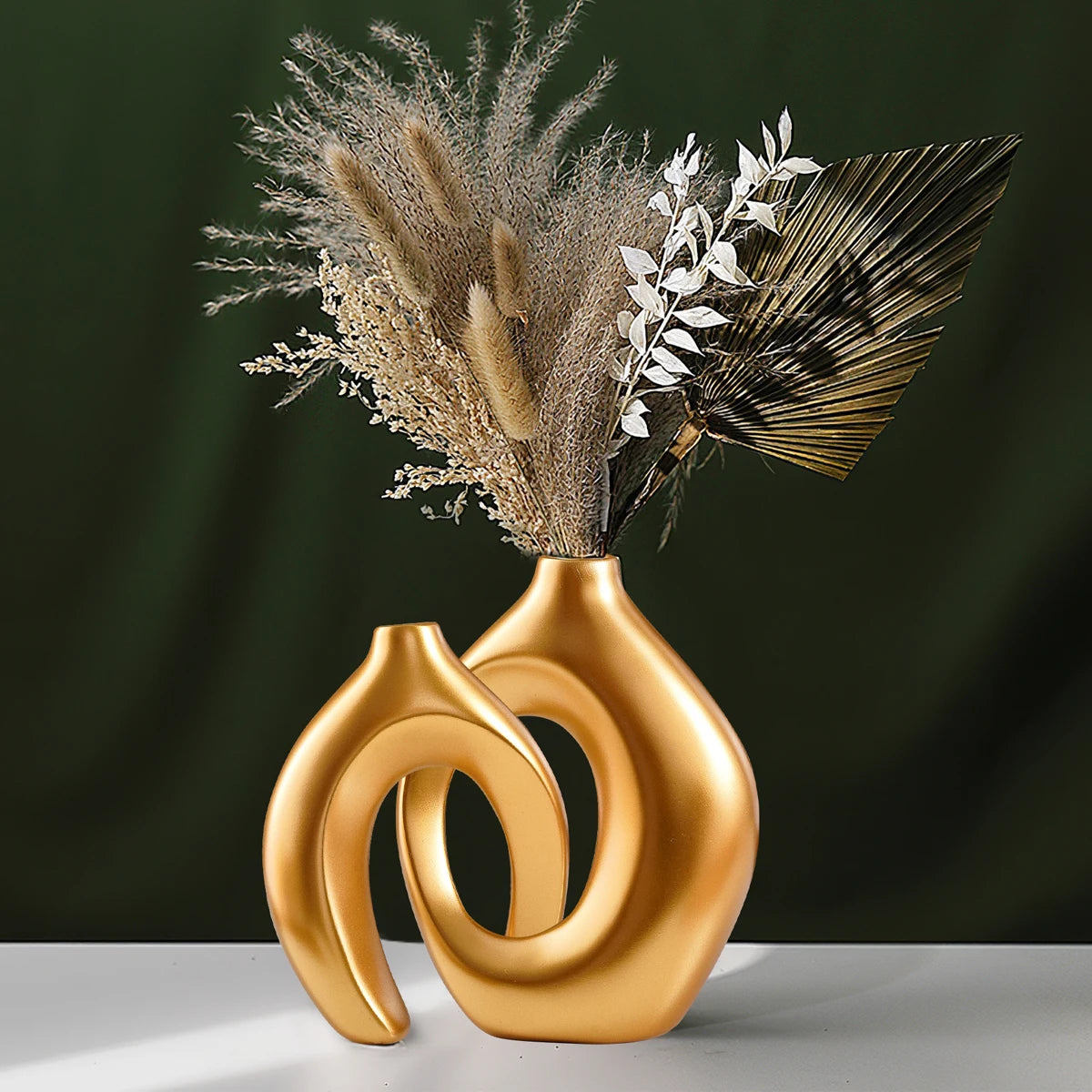 2-teiliges Set kreative Paar Serie Vase - Große und mittelgroße Tischdekoration für Innenbereiche