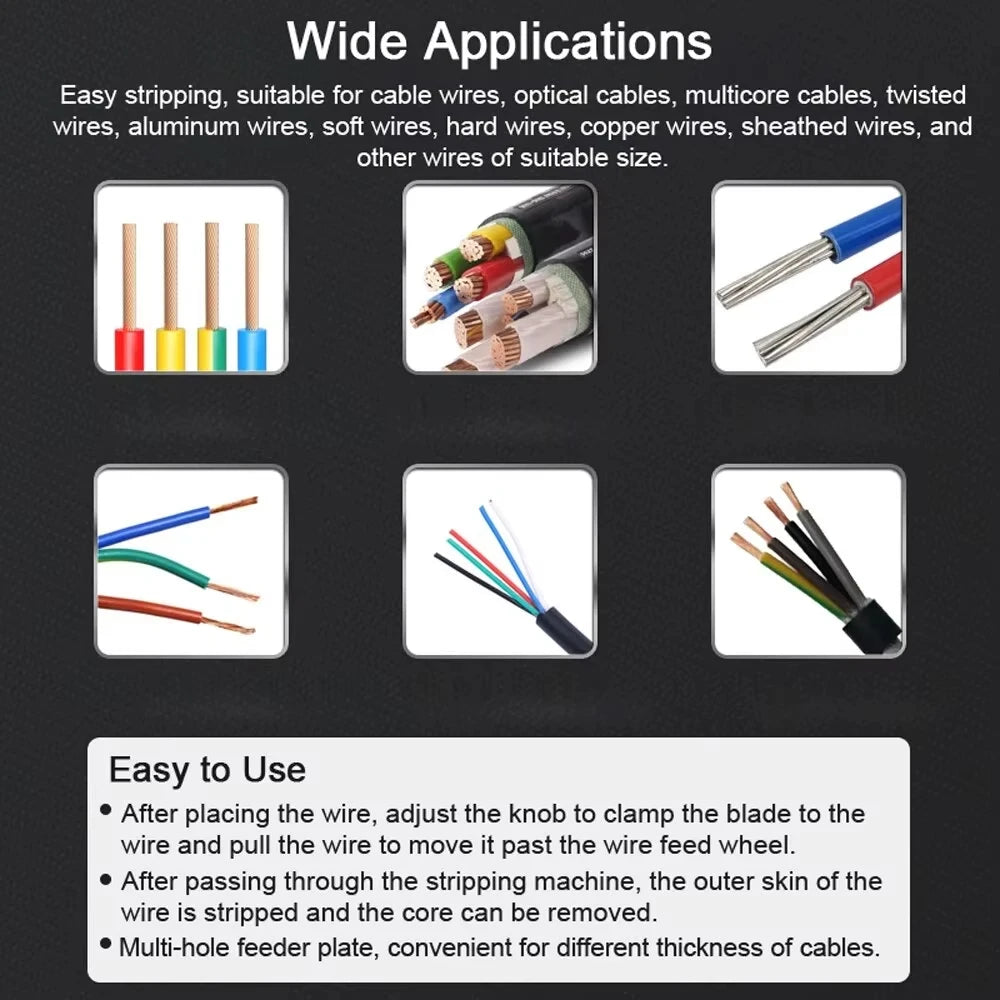 Abisolierwerkzeug für 1-25mm Kabel - Manuell oder Bohrmaschinen-Betrieb