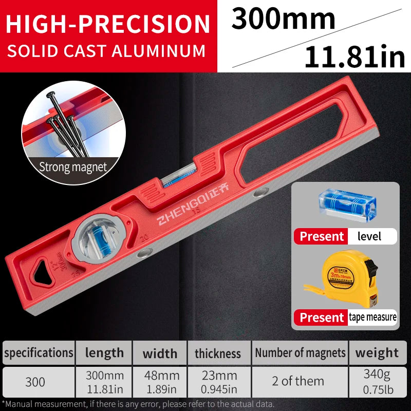 Hochpräzise Wasserwaage Aluminiumguss stoßfest magnetisch