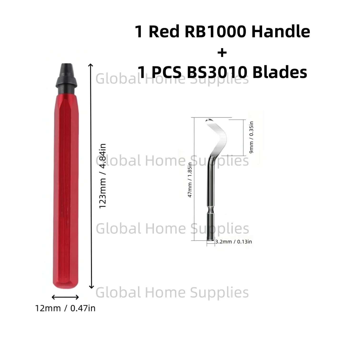 Entgratungswerkzeug Set RB1000 mit 1 oder 11 Schnellarbeitsstahl-Schwenkklingen