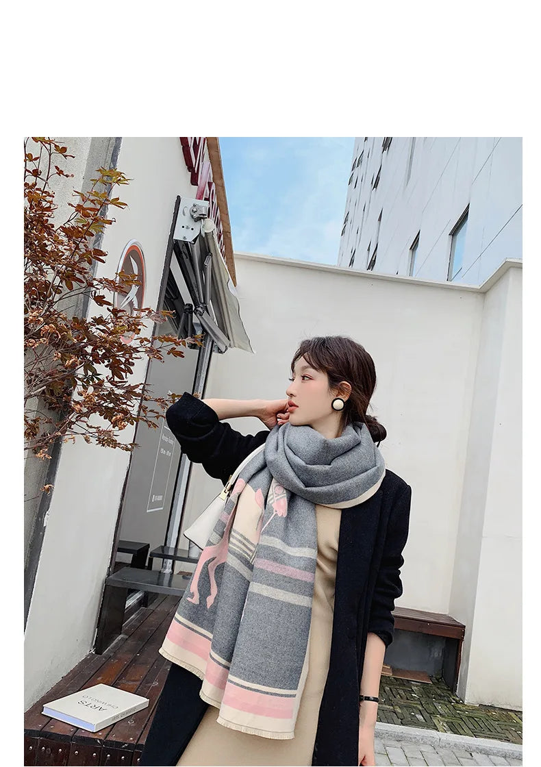 Luxuriöser Kaschmir-Gefühl Schal für Frauen im Herbst/Winter-Yabubest - Home & More