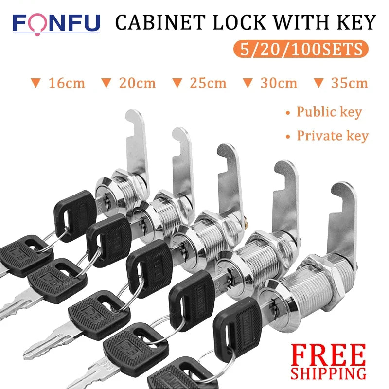 5er Set Metall Sicherheitsschloss mit Schlüssel für Schrank Schublade