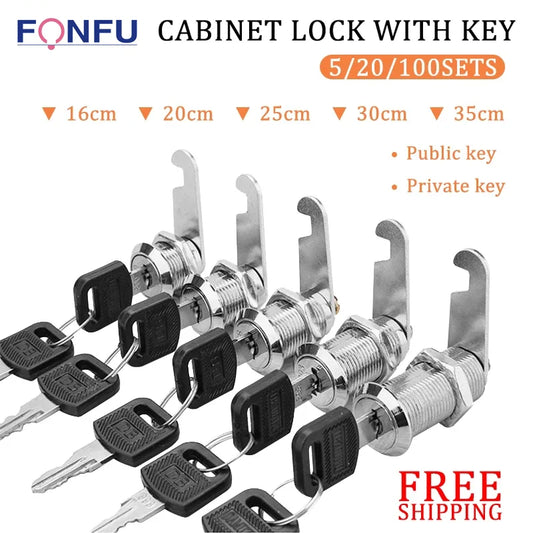 5er Set Metall Sicherheitsschloss mit Schlüssel für Schrank Schublade