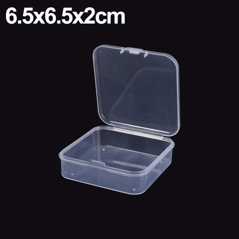 Durchsichtige quadratische Kunststoff-Aufbewahrungsboxen für Schmuck 1-20 Stück