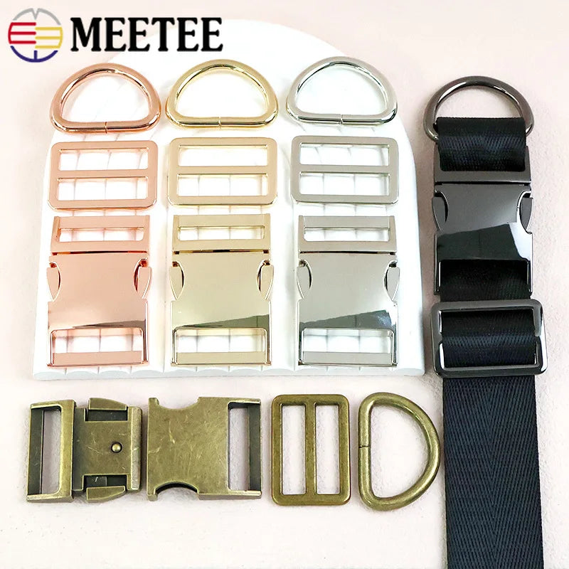 2 4 Sets Metall D-Ring Tri-Glide Slider Schnallen für Rucksack Gürtel
