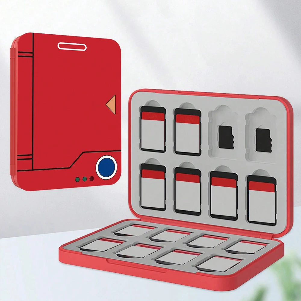 Game Card Aufbewahrung 16 in 1 für Konsole - Magnetisch Rot