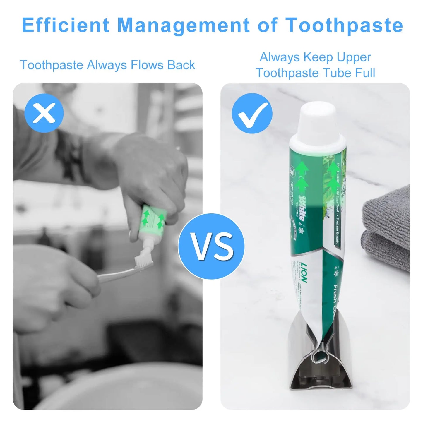 Praktischer Zahnpasta Quetscher aus Metall für Abfallreduktion