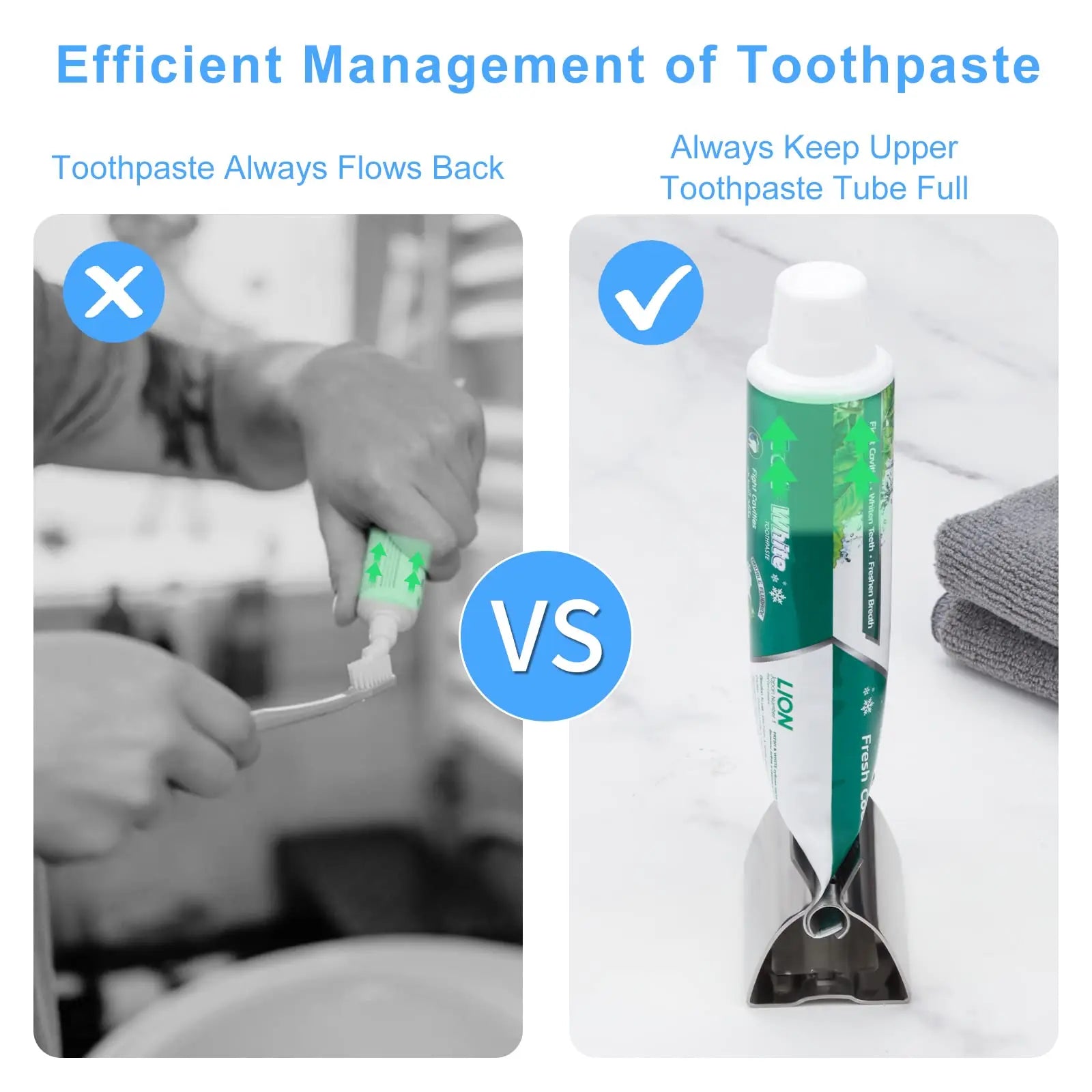 Praktischer Zahnpasta Quetscher aus Metall für Abfallreduktion