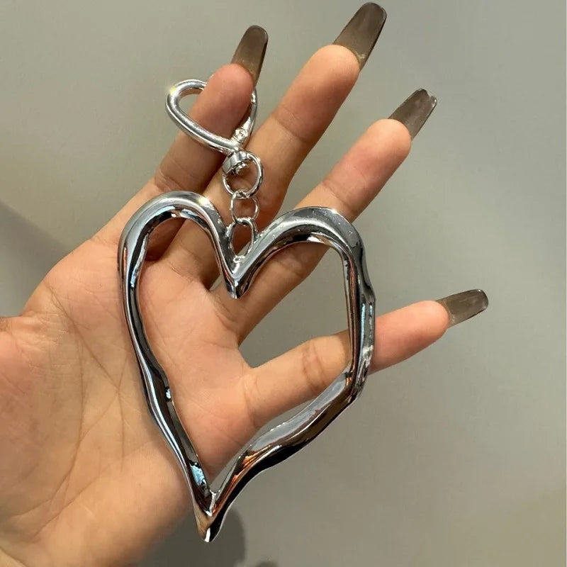 Herzförmiger Metall Schlüsselanhänger mit Perle Damen Schmuck Zubehör