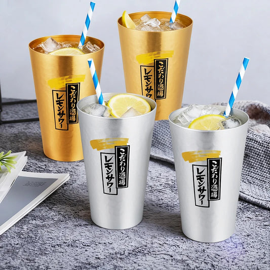 Leichter Aluminium Bierkrug 450 ml Wiederverwendbarer Trinkbecher