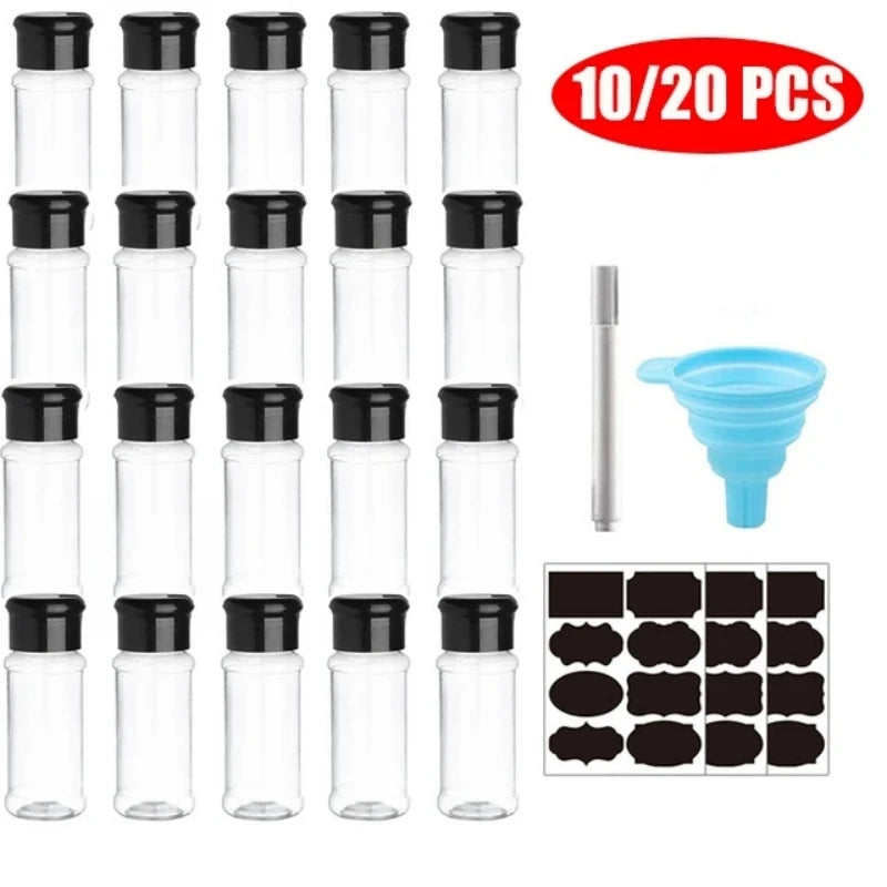 5-20 Stück 100ml Plastik Gewürzflaschen Salz Pfeffer Grill Organizer