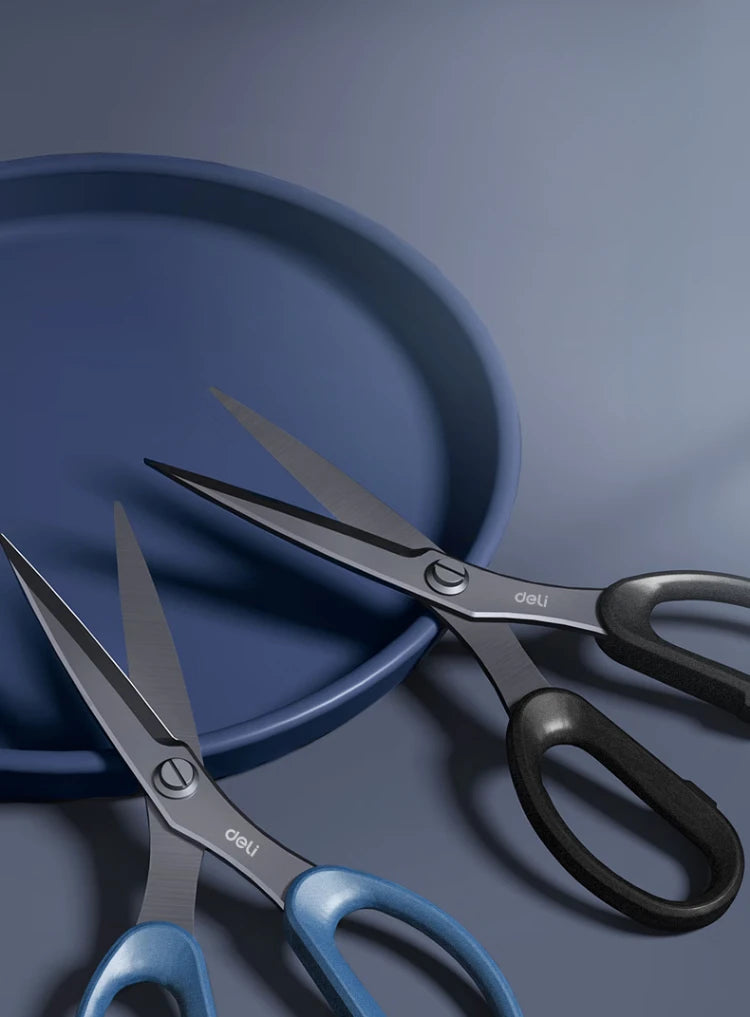 Vielseitige Edelstahl Schere für Büro, Haushalt und Hobby, schwarz