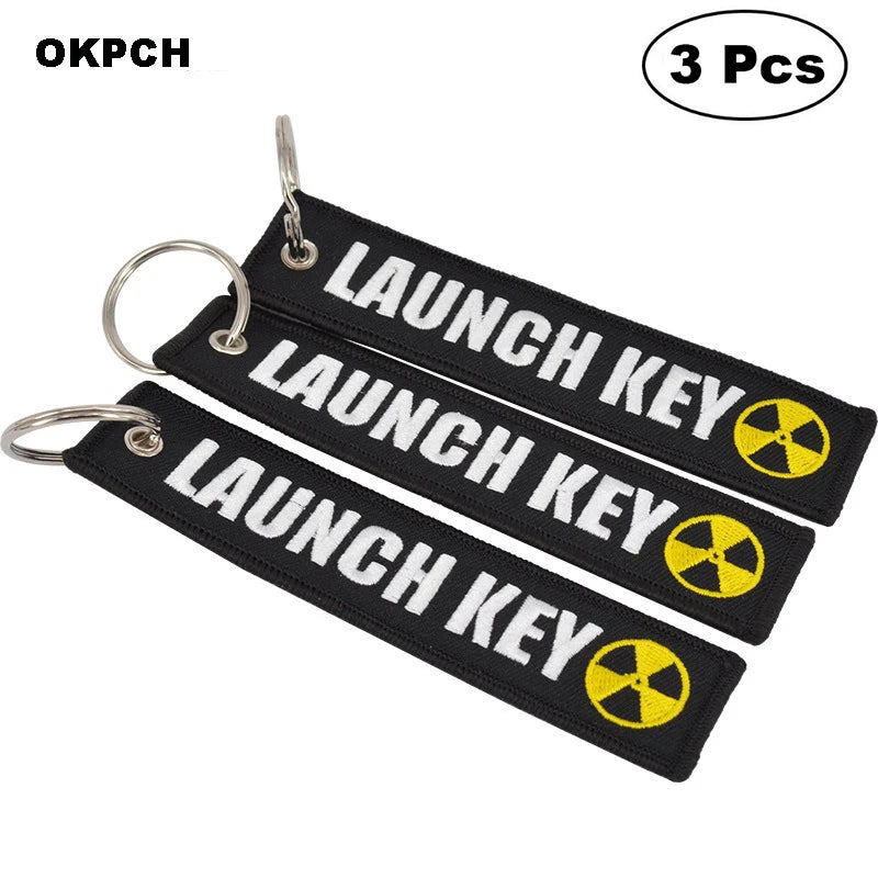 3-teiliges Schlüsselanhänger Set Bestickte Metallanhänger für Autos Motorräder