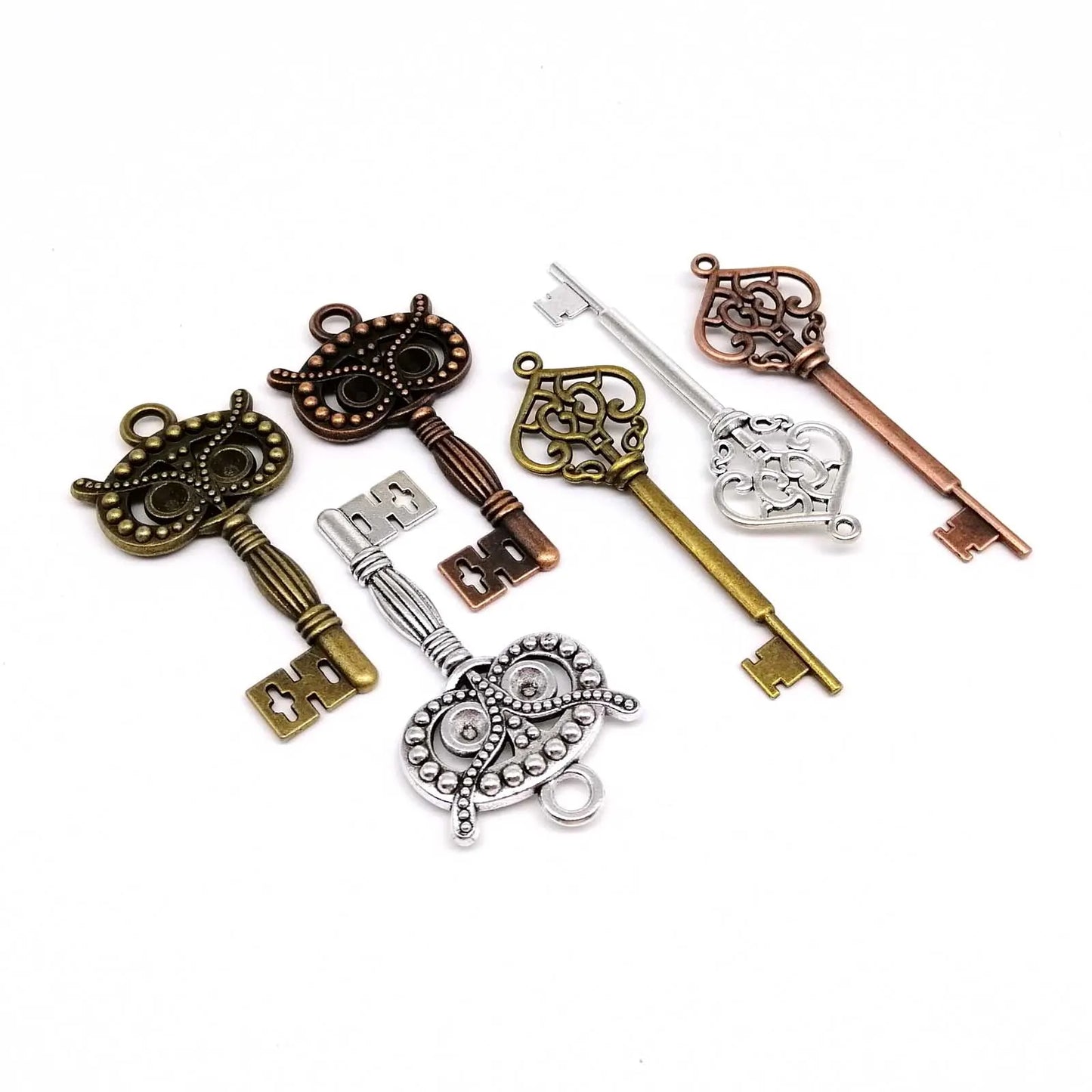 2er Set dekorative Metall-Schlüssel für Steampunk Schmuck DIY Basteln