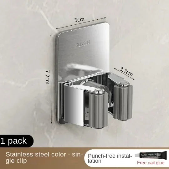 Selbstklebender wandhaken mop halter besenhalter clip organizer silikon