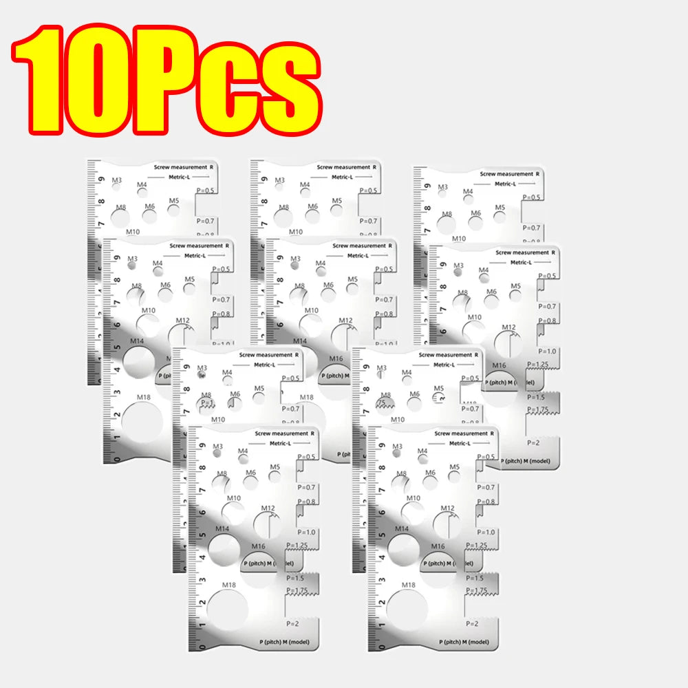 Multifunktionales Schraubengewinde Messset aus Edelstahl