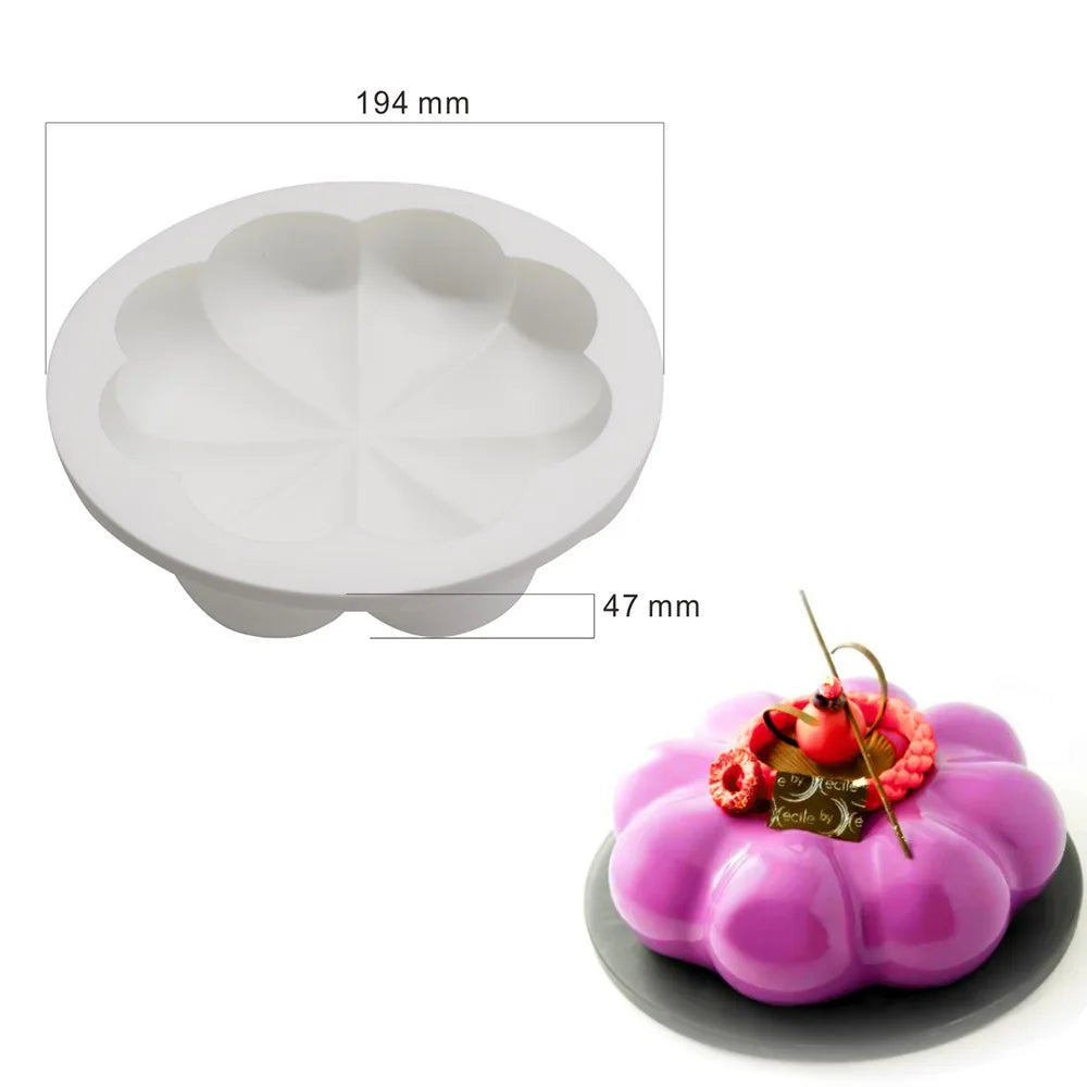 Runde Silikon Backform Große Blume für Kuchen Mousse