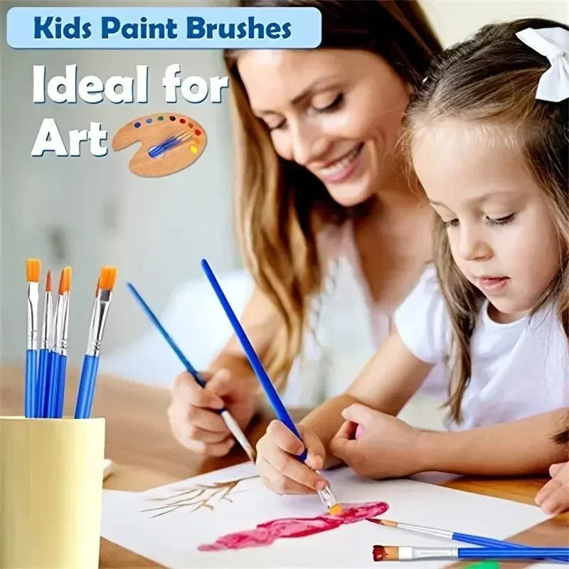 Vielseitiges Pinselset für Kinder 5–200-teilig mit Nylonborsten - Acrylgriff