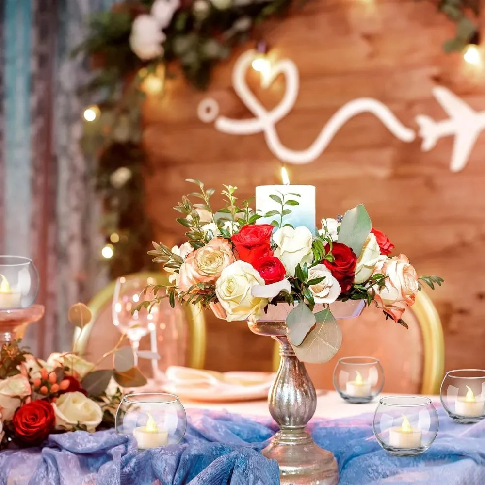 6 oder 12 Stück Glas-Teelichthalter winddichte Kerzenhalter-Yabubest - Home & More