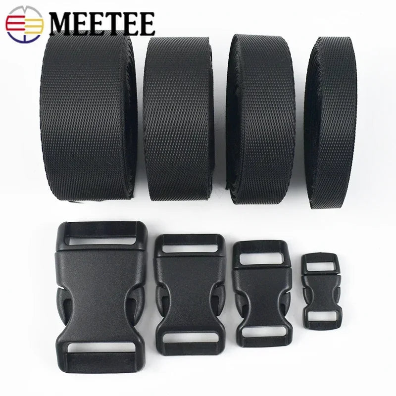 Schwarz Kunststoff Schnellverschluss Schnallen 10-25mm für Gurtband, DIY
